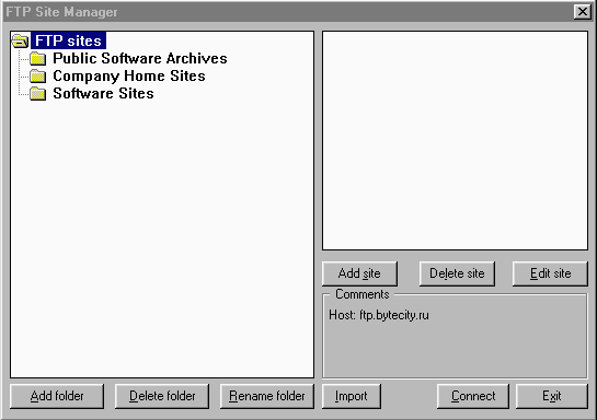 FTP Site Manager